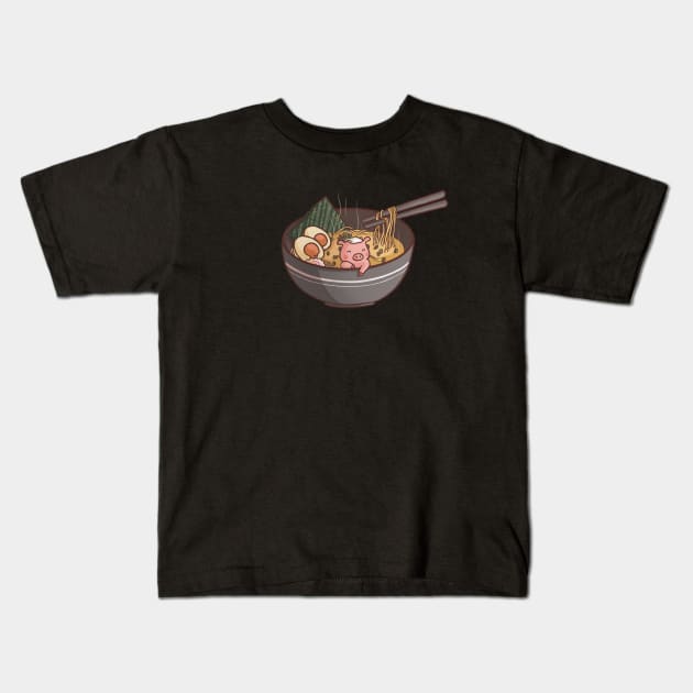 Ramen Onsen Kids T-Shirt by mschibious